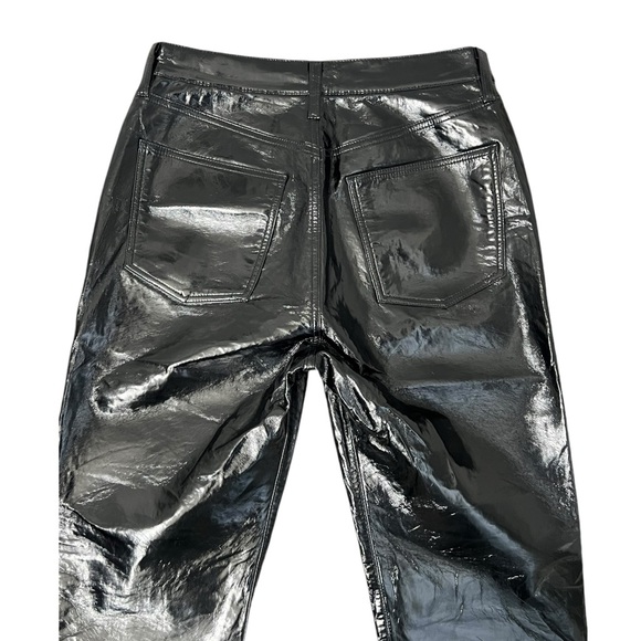 NWOT Agolde Black Recycled Leather Fitted 90's in Detox Pants - Size 29 - Picture 11 of 12